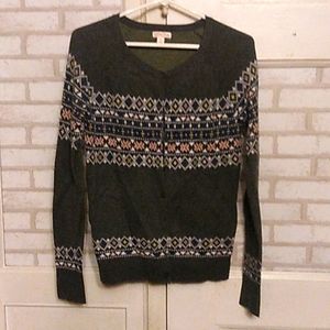 Merona women's small button up sweater gray (J3)